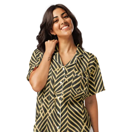 Gilded Geometry on a Women's Short Sleeve Pajama Top