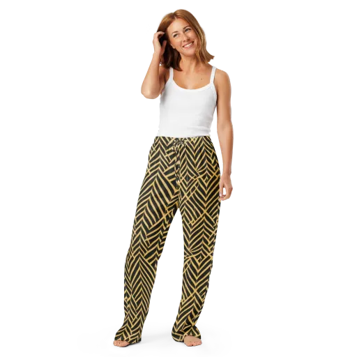 Gilded Geometry on a Women's Pajama Pants