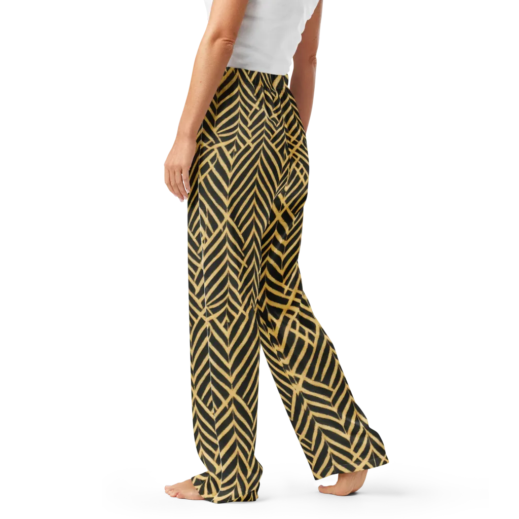 Gilded Geometry on Women's Pajama Pants — Left