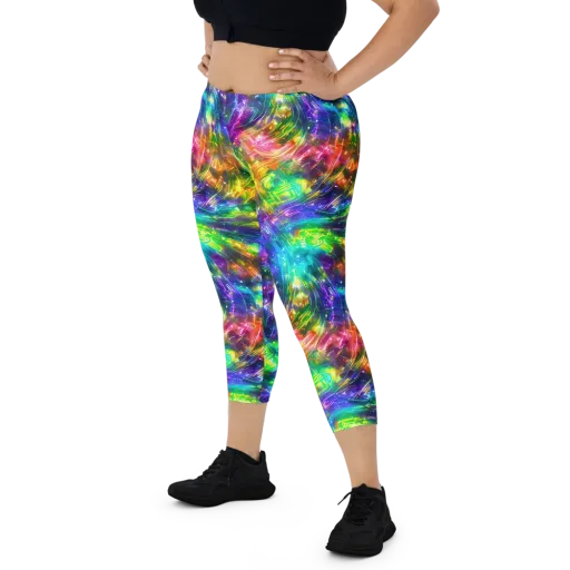 Jewelstorm Ribbons on a Capri Leggings