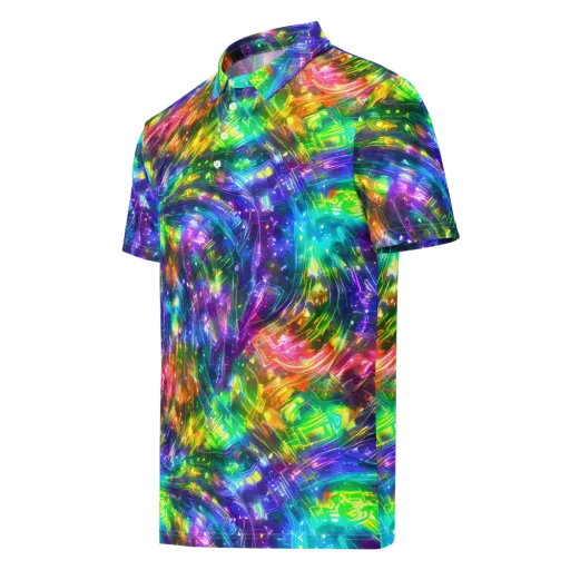 Jewelstorm Ribbons on a Men's Slim Fit Polo Shirt