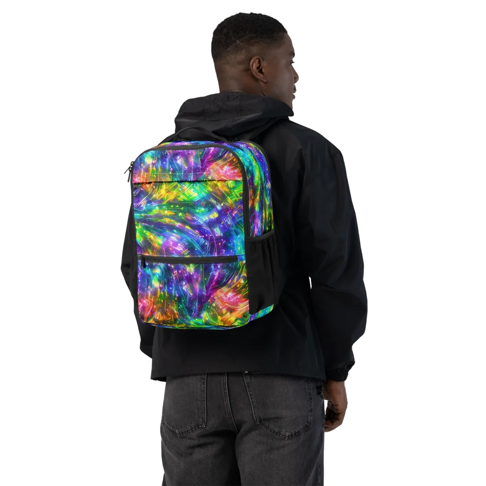 Jewelstorm Ribbons on Utility Backpack — Back