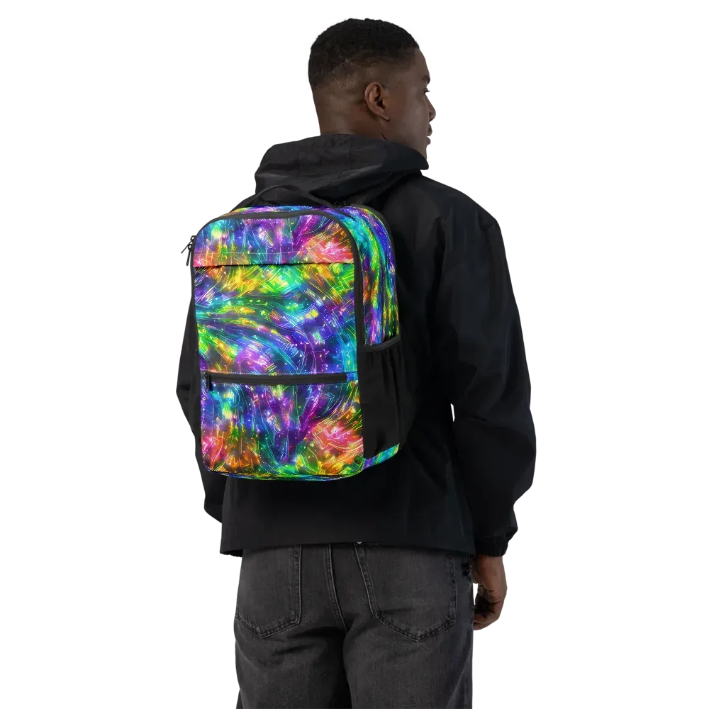 Jewelstorm Ribbons on Utility Backpack — Back