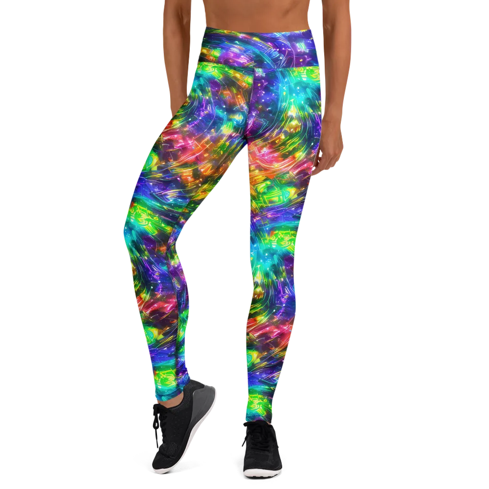 Jewelstorm Ribbons on Yoga Leggings — Front