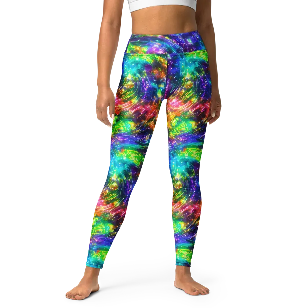 Jewelstorm Ribbons on Yoga Leggings — Front