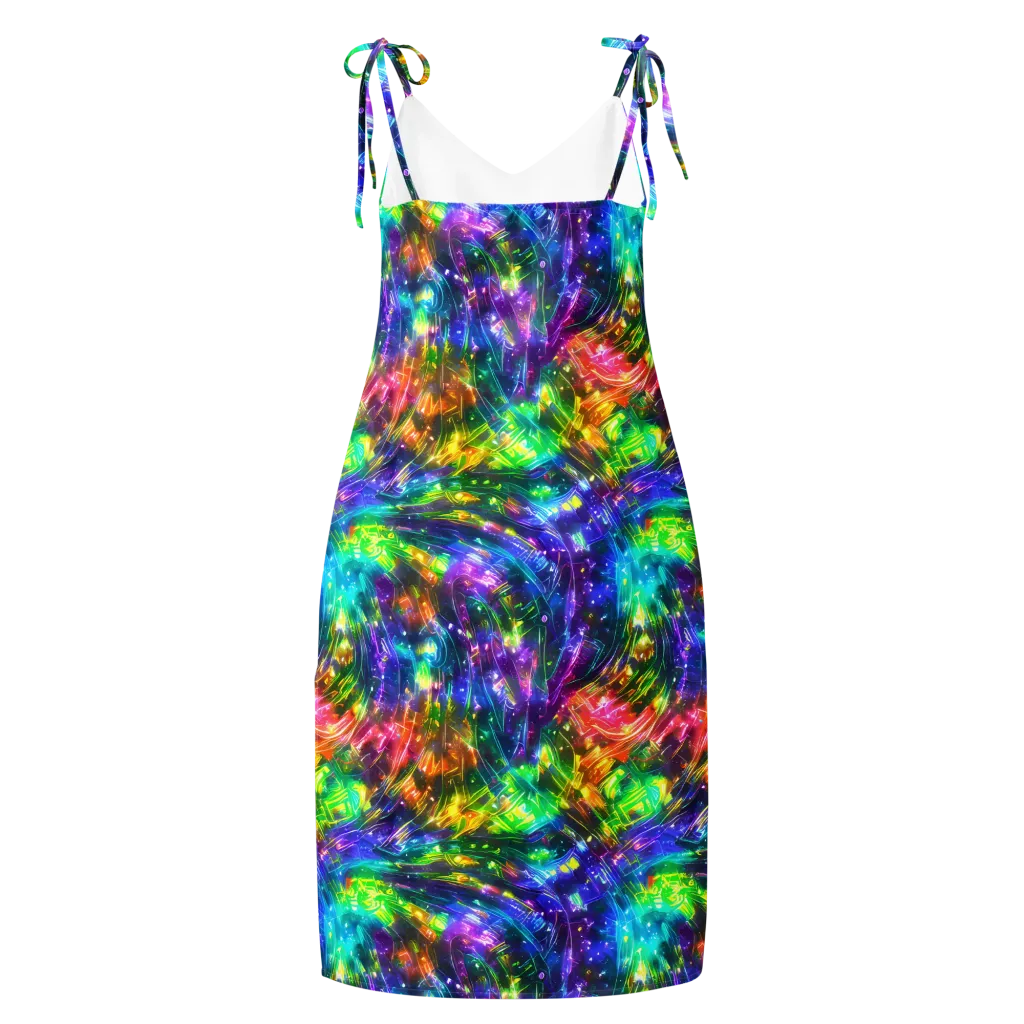 Jewelstorm Ribbons on Slip Dress — Back