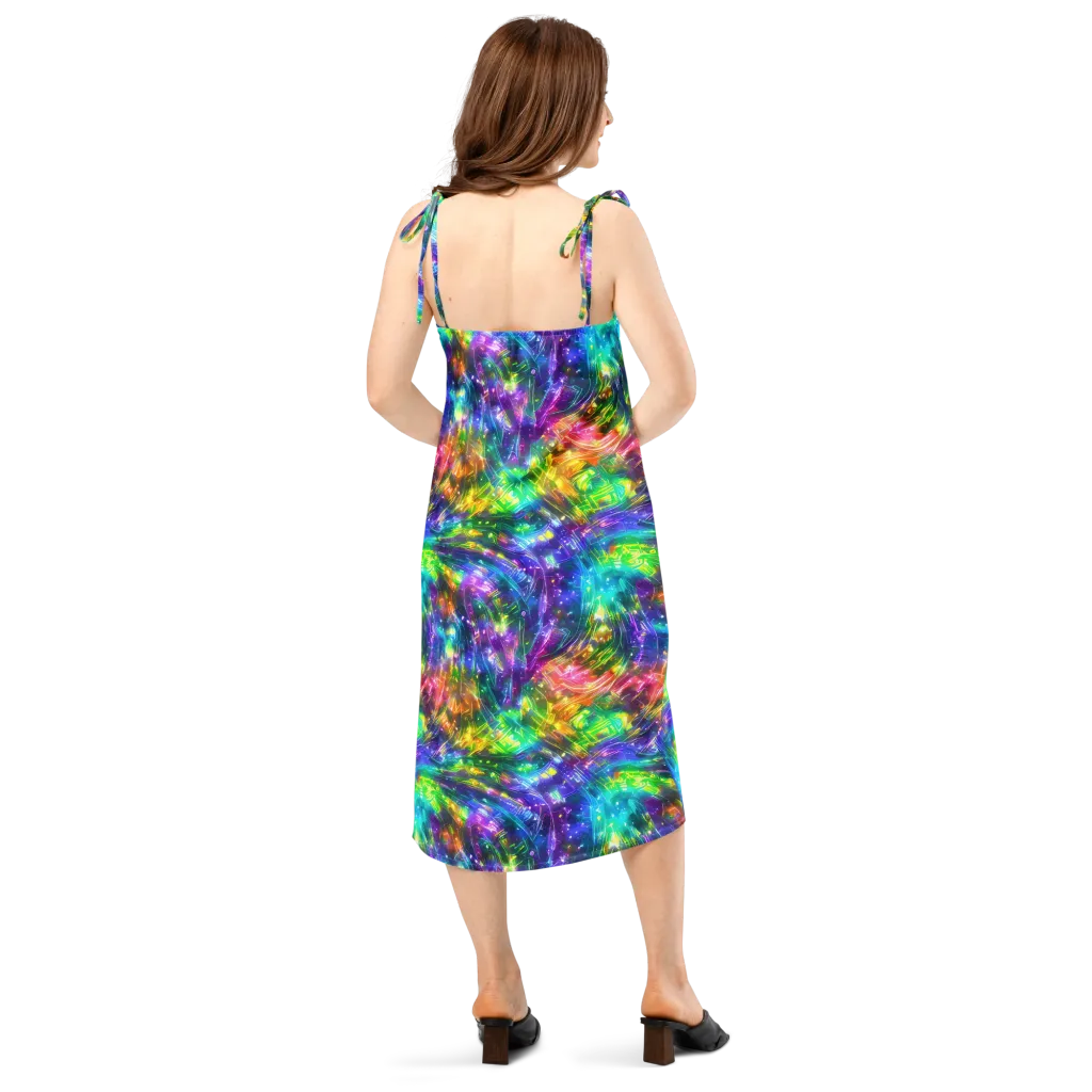 Jewelstorm Ribbons on Slip Dress — Back
