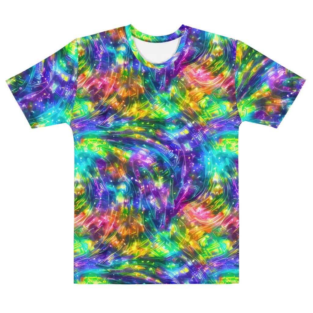 Jewelstorm Ribbons on Men's Cotton Crew Neck T-Shirt — Front