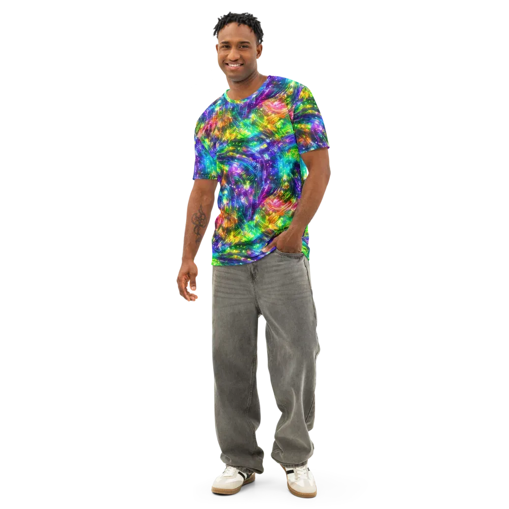 Jewelstorm Ribbons on Men's Cotton Crew Neck T-Shirt — Front