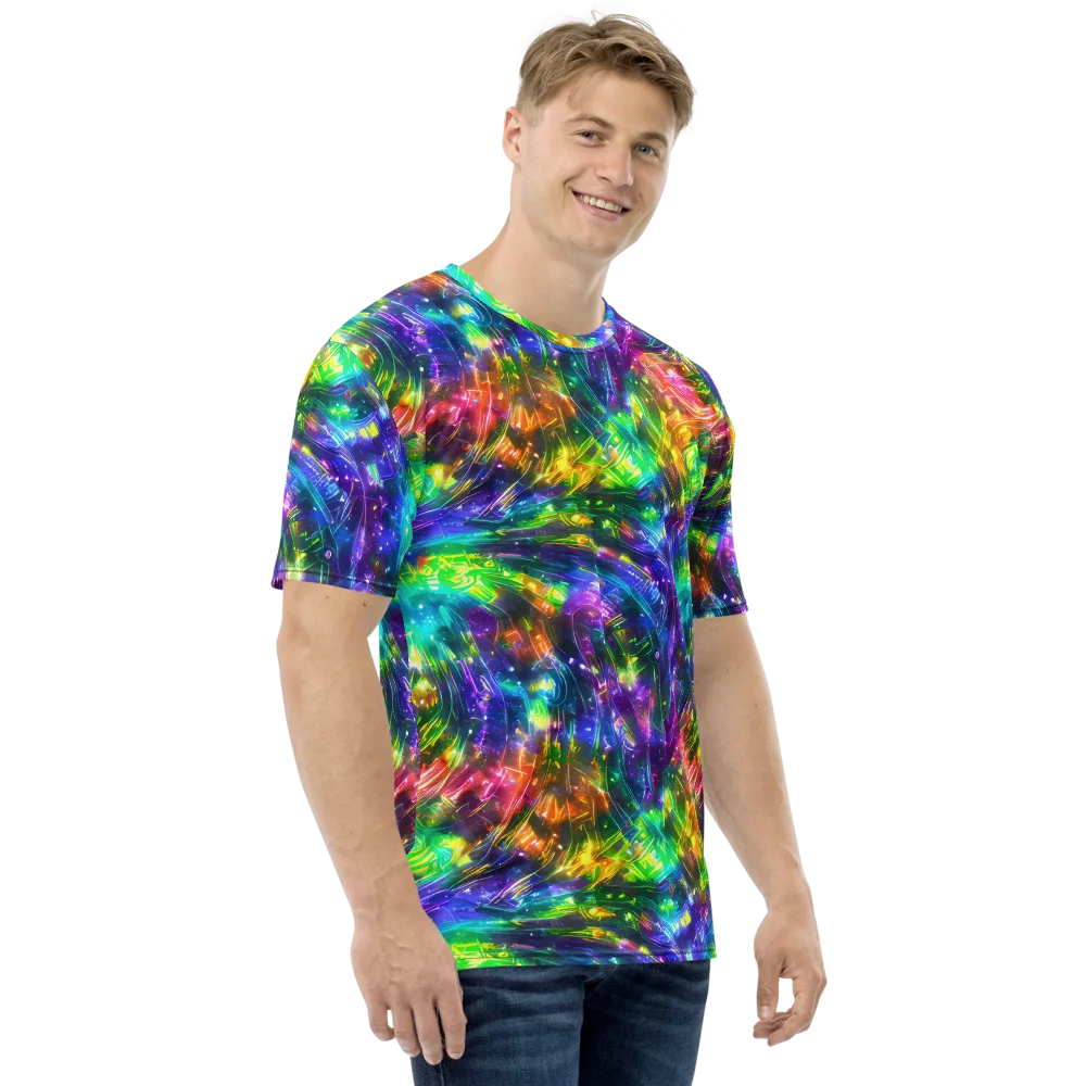 Jewelstorm Ribbons on Men's Crew Neck T-Shirt — Right