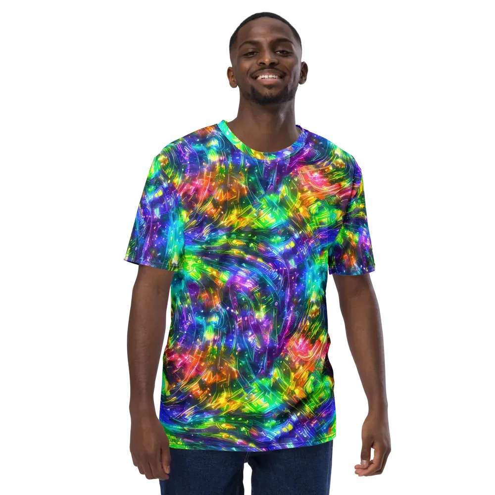 Jewelstorm Ribbons on Men's Crew Neck T-Shirt — Front