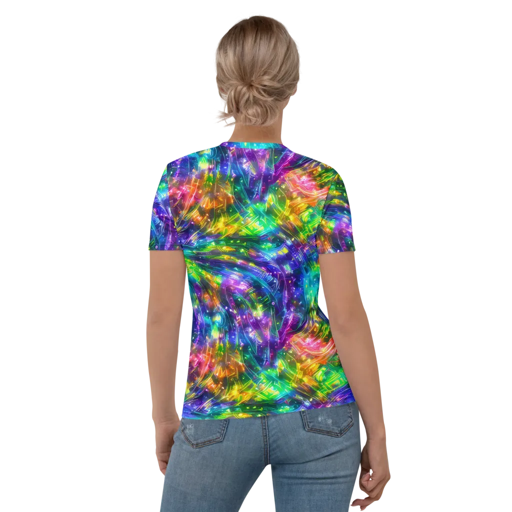 Jewelstorm Ribbons on Women's Crew Neck T-Shirt — Back
