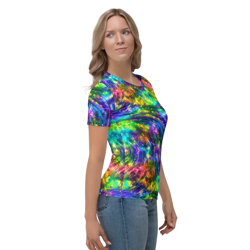 Jewelstorm Ribbons on Women's Crew Neck T-Shirt — Right