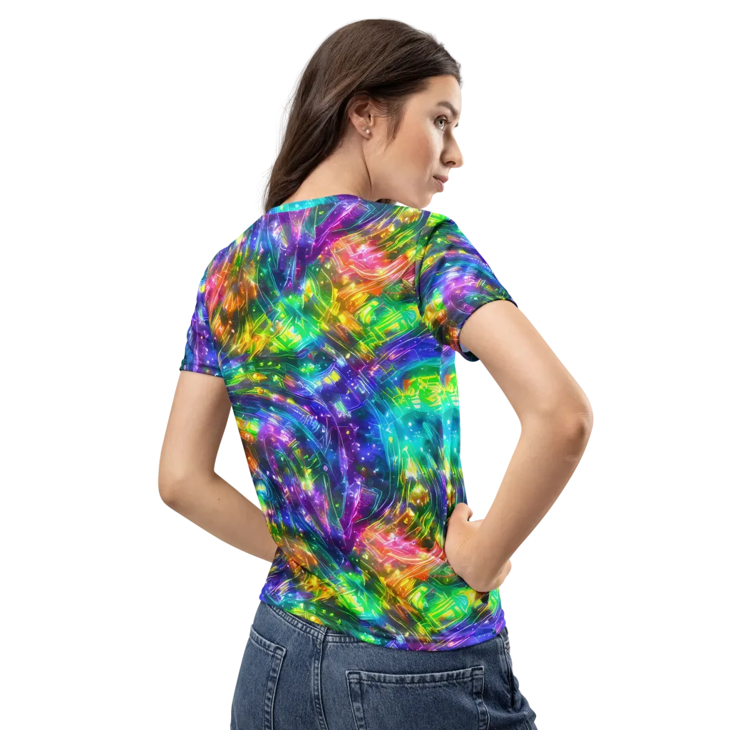 Jewelstorm Ribbons on Women's Crew Neck T-Shirt — Back