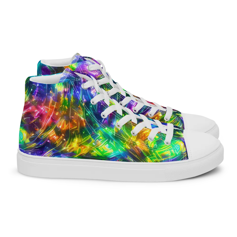Jewelstorm Ribbons on Women's High Top Canvas Shoes — Right