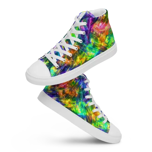 Jewelstorm Ribbons on a Women's High Top Canvas Shoes