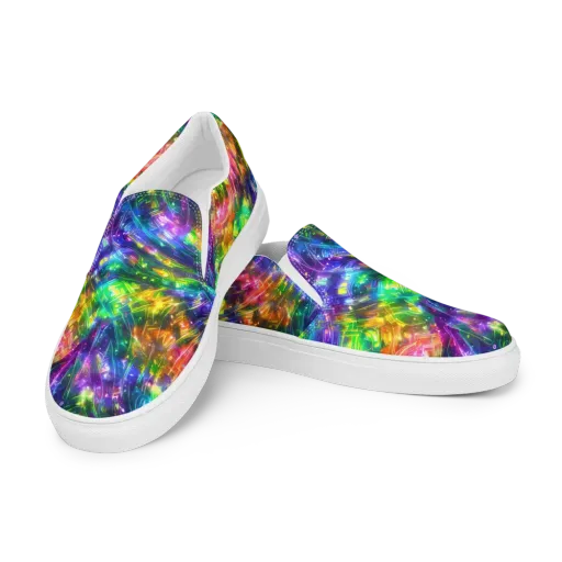 Jewelstorm Ribbons on a Men's Slip-On Canvas Shoes