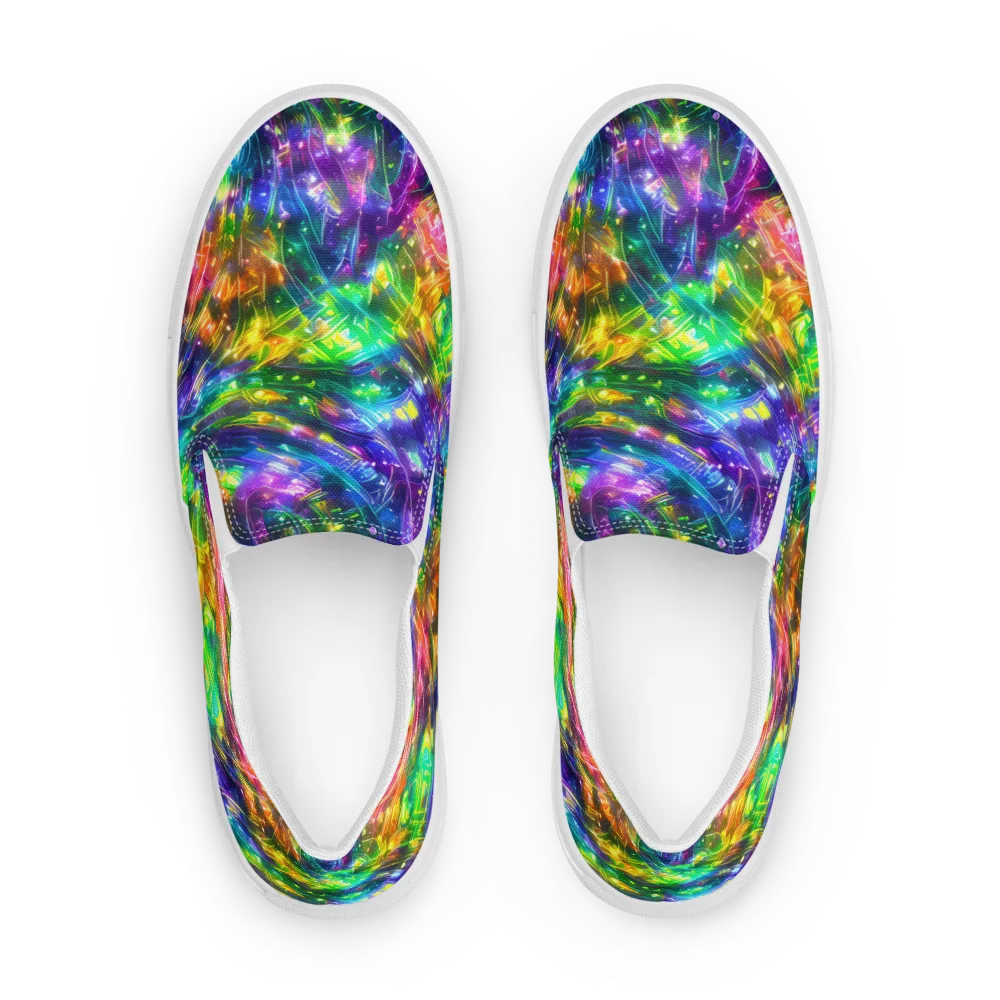 Jewelstorm Ribbons on Women's Slip-On Canvas Shoes — Front