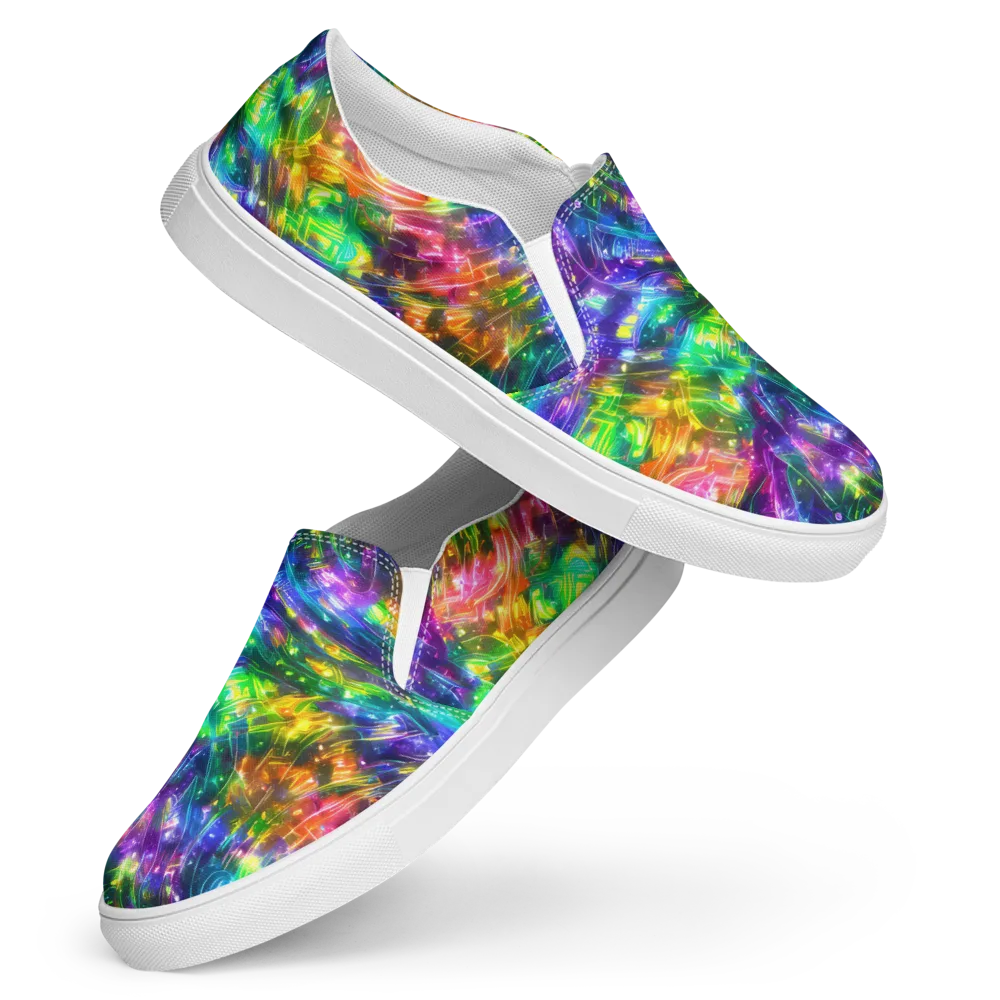 Jewelstorm Ribbons on Women's Slip-On Canvas Shoes — Front