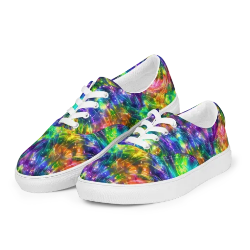 Jewelstorm Ribbons on a Men's Lace-Up Canvas Shoes