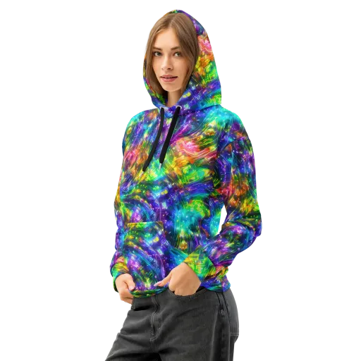 Jewelstorm Ribbons on a Cotton Hoodie