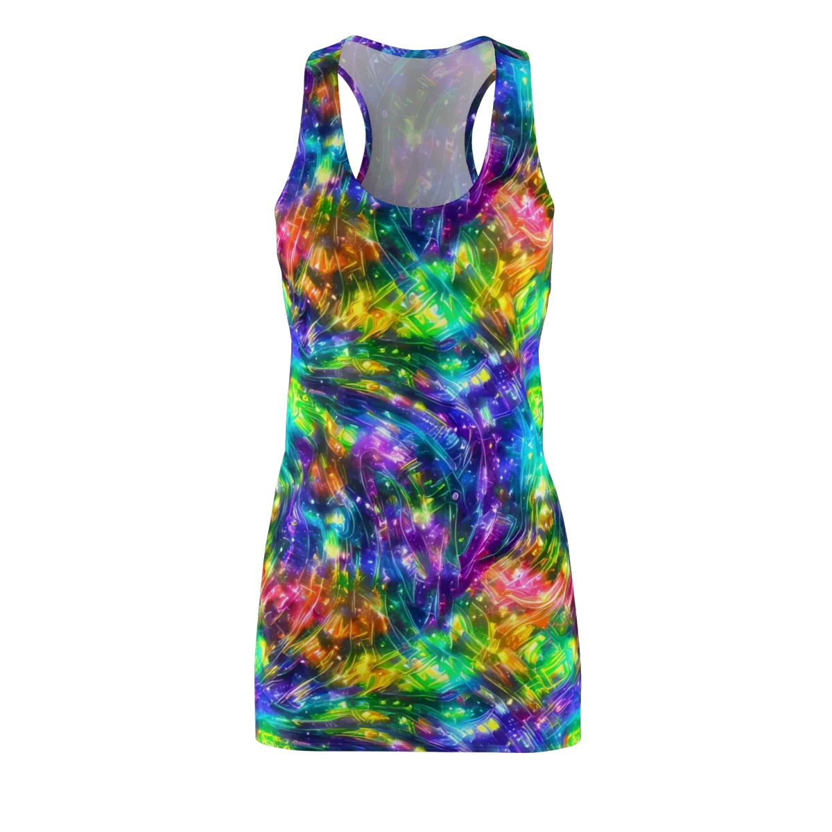 Jewelstorm Ribbons on Racerback Dress — Front
