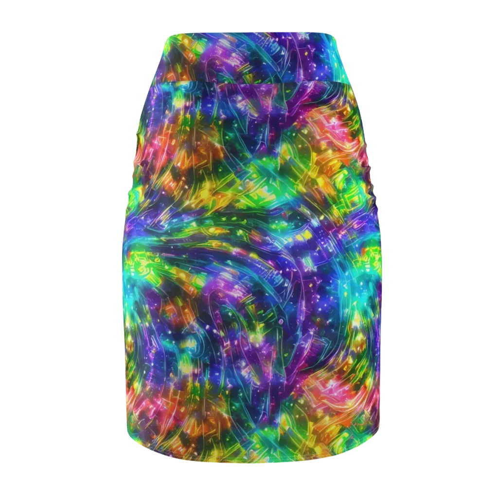 Jewelstorm Ribbons on Pencil Skirt — Back