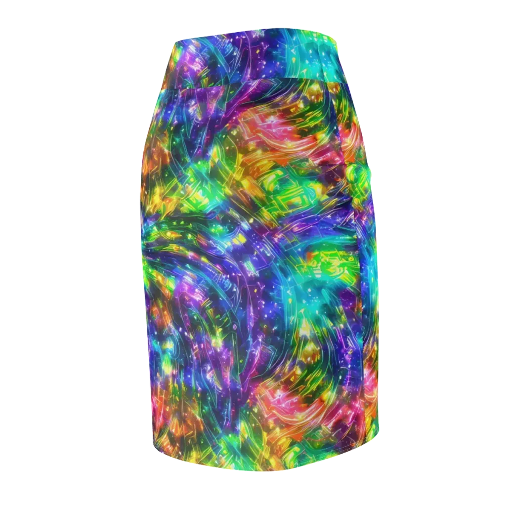 Jewelstorm Ribbons on Pencil Skirt — Back Side