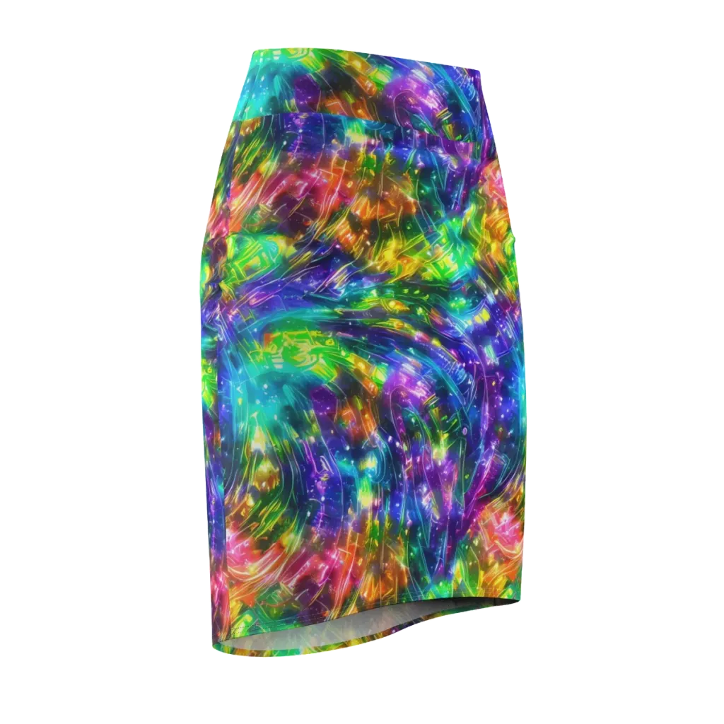 Jewelstorm Ribbons on Pencil Skirt — Front Side