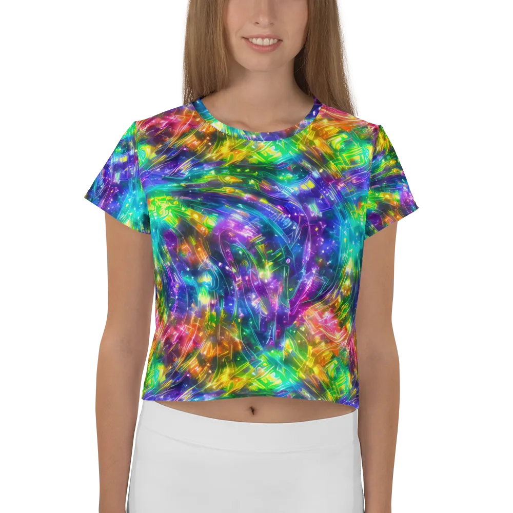 Jewelstorm Ribbons on Crop Tee — Front