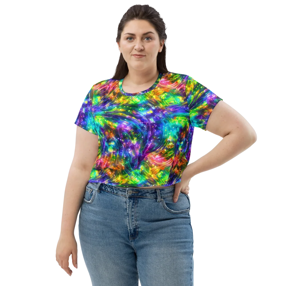 Jewelstorm Ribbons on Crop Tee — Front