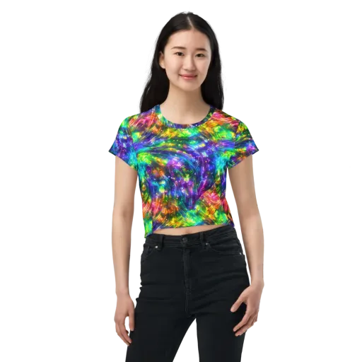 Jewelstorm Ribbons on a Crop Tee