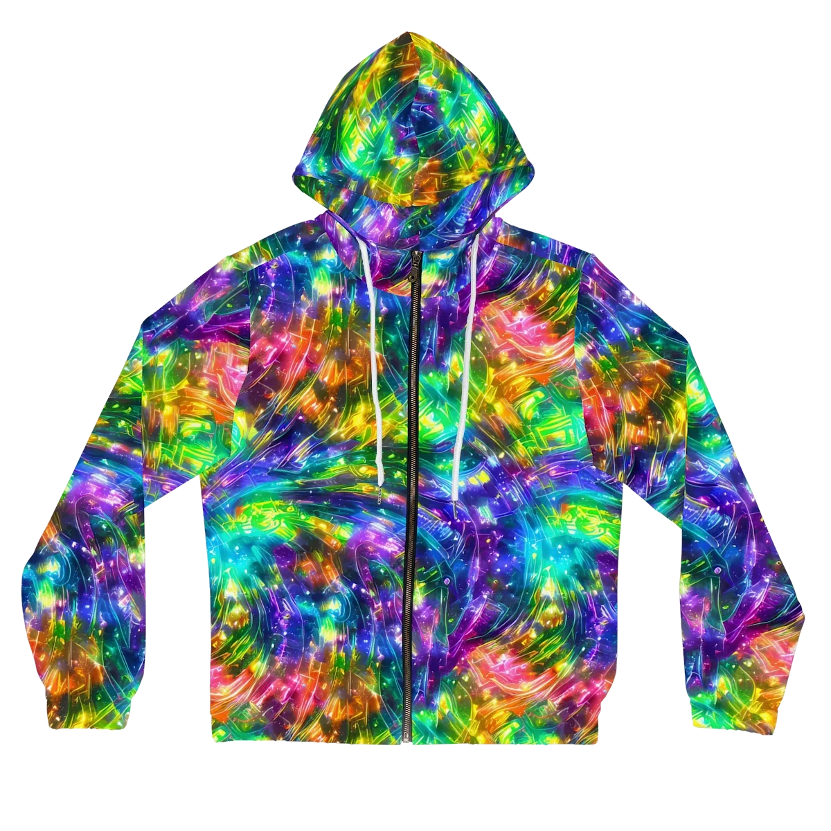 Jewelstorm Ribbons on Women's Full-Zip Hoodie — Front