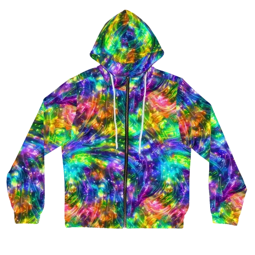 Jewelstorm Ribbons on a Women's Full-Zip Hoodie
