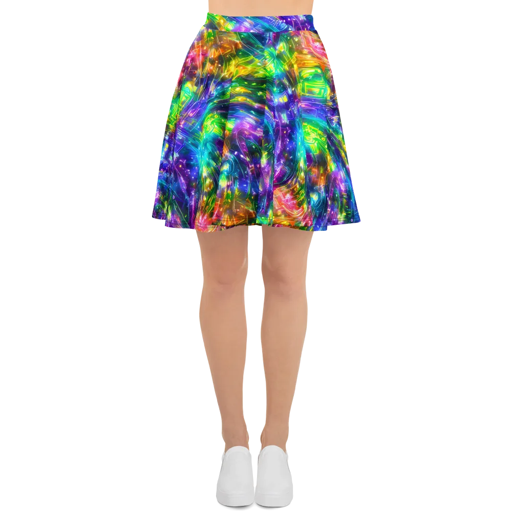 Jewelstorm Ribbons on Skater Skirt — Front