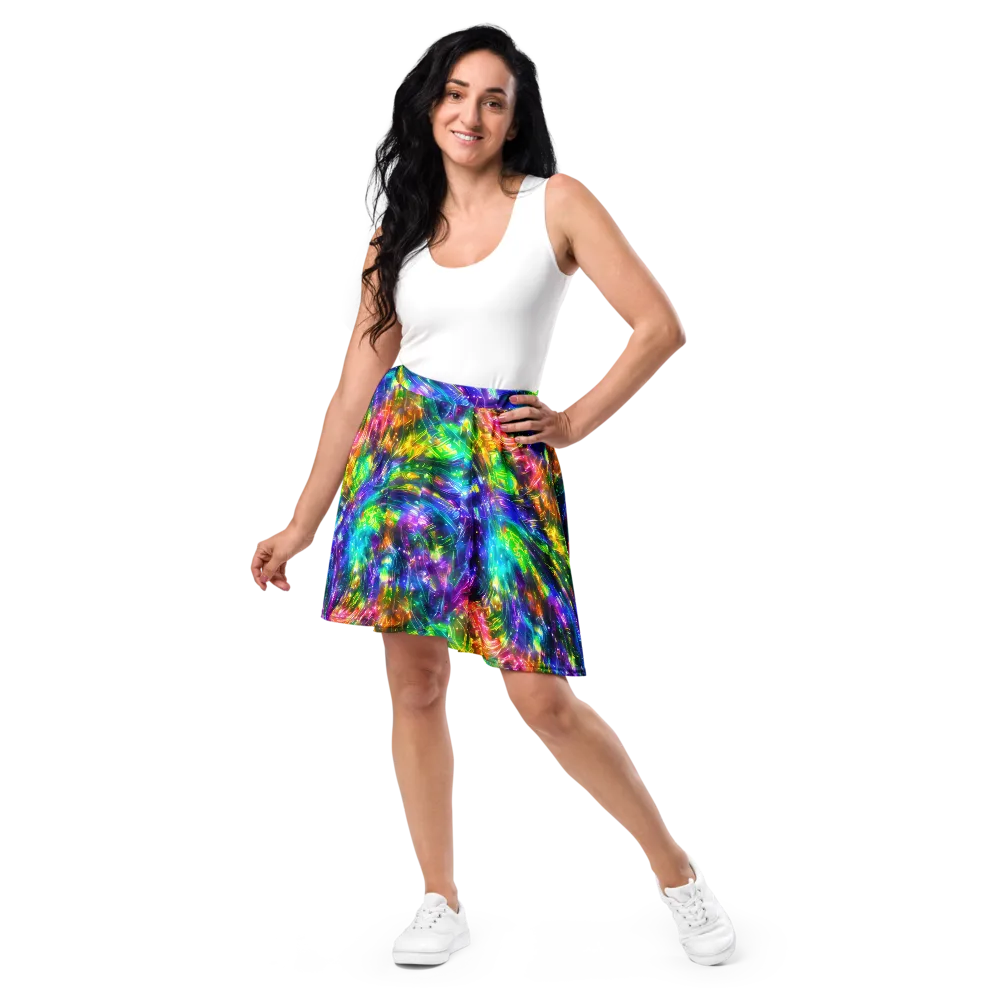 Jewelstorm Ribbons on Skater Skirt — Front