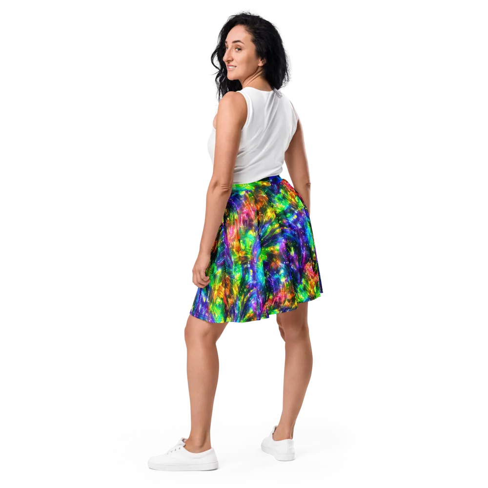 Jewelstorm Ribbons on Skater Skirt — Back
