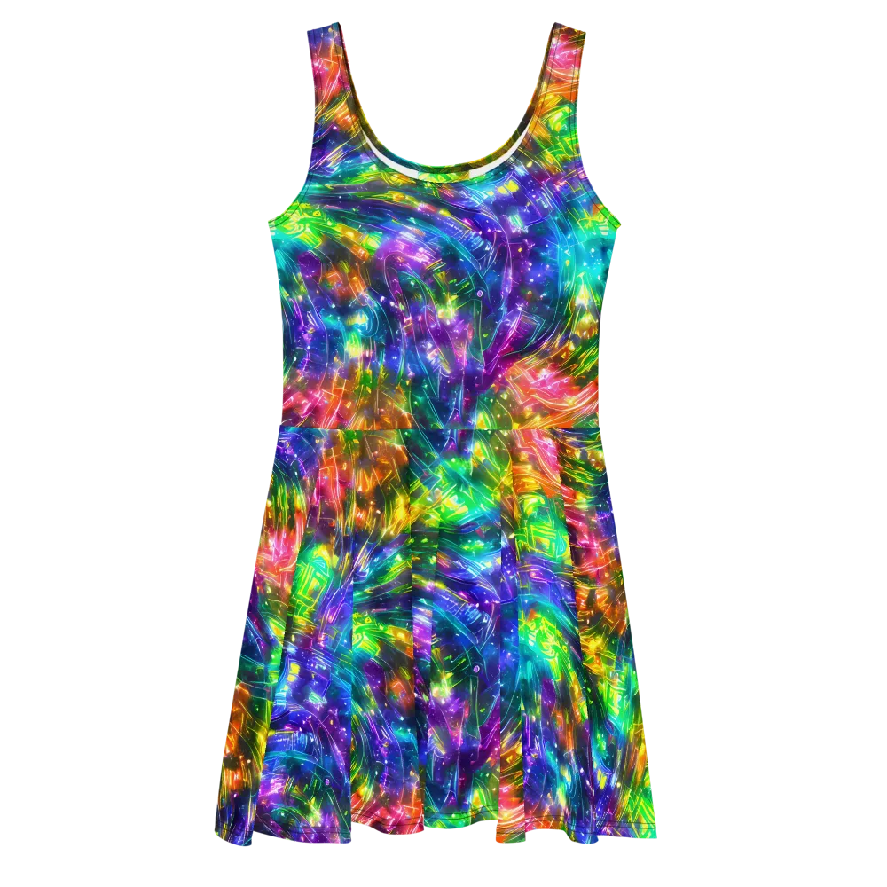 Jewelstorm Ribbons on Skater Dress — Front