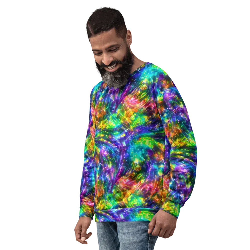 Jewelstorm Ribbons on Sweatshirt — Left Front