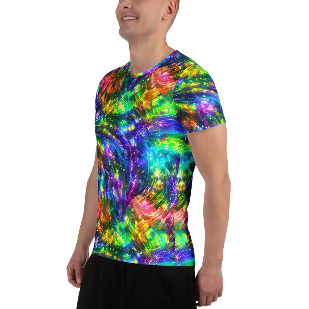 Jewelstorm Ribbons on Men's Athletic T-Shirt — Left