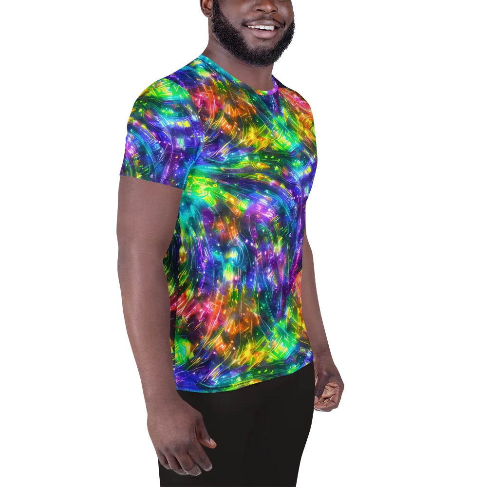 Jewelstorm Ribbons on Men's Athletic T-Shirt — Right