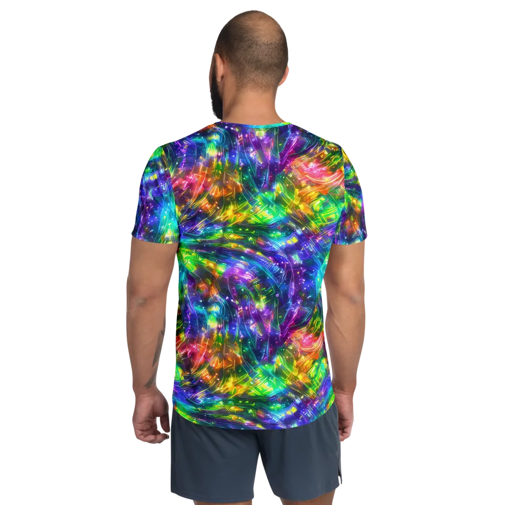 Jewelstorm Ribbons on Men's Athletic T-Shirt — Back