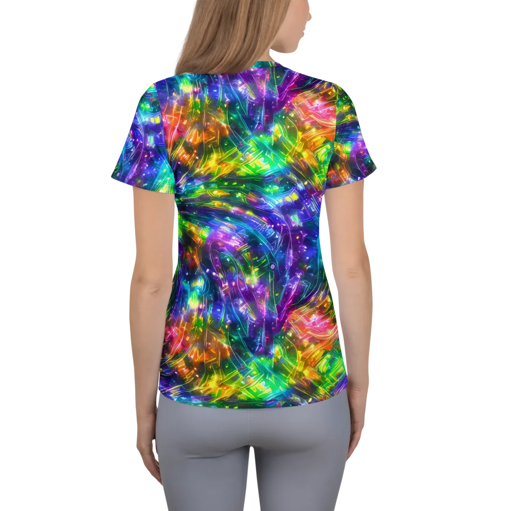 Jewelstorm Ribbons on Women's Athletic T-Shirt — Back