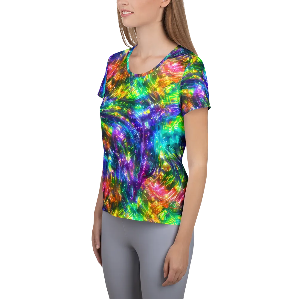 Jewelstorm Ribbons on Women's Athletic T-Shirt — Left