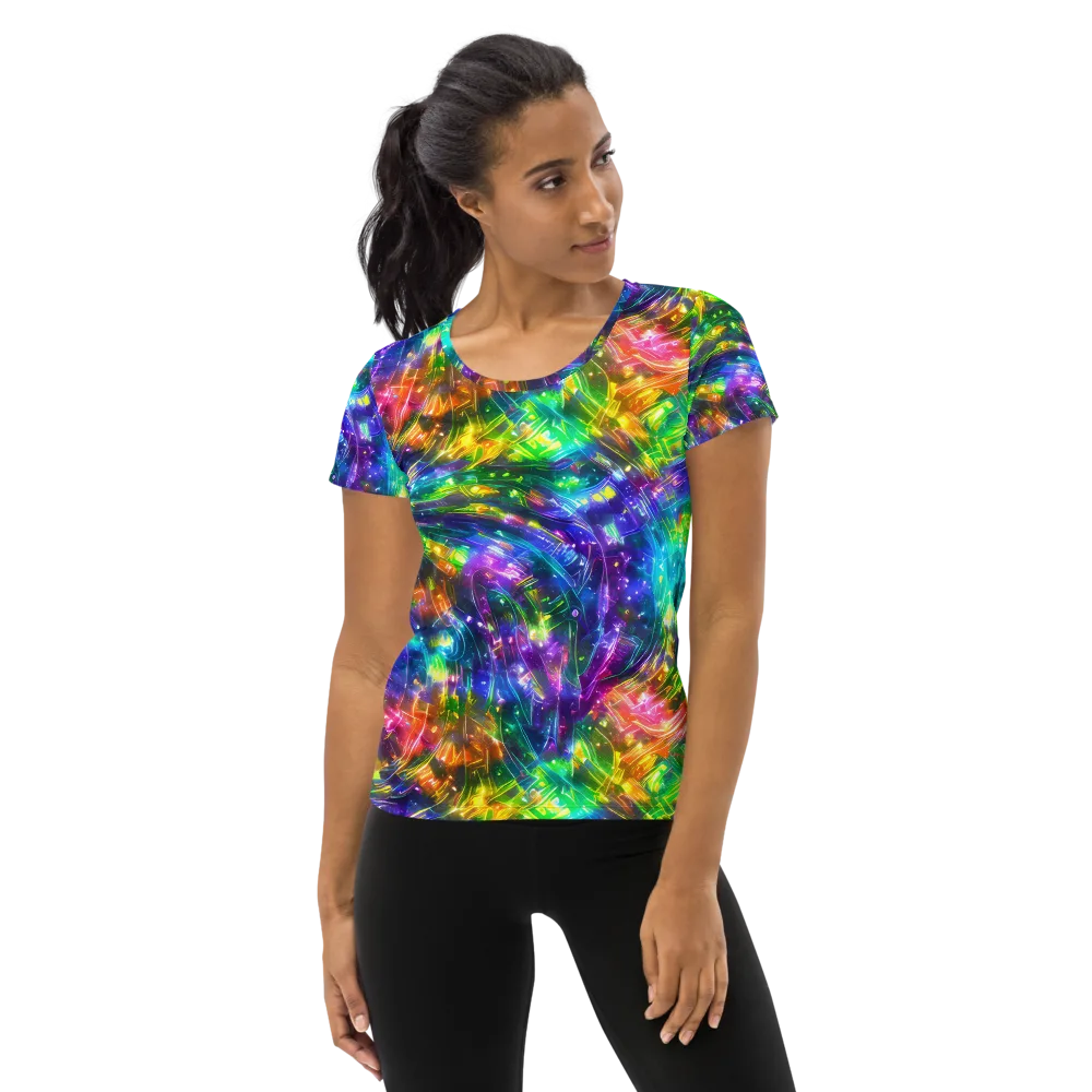 Jewelstorm Ribbons on Women's Athletic T-Shirt — Front