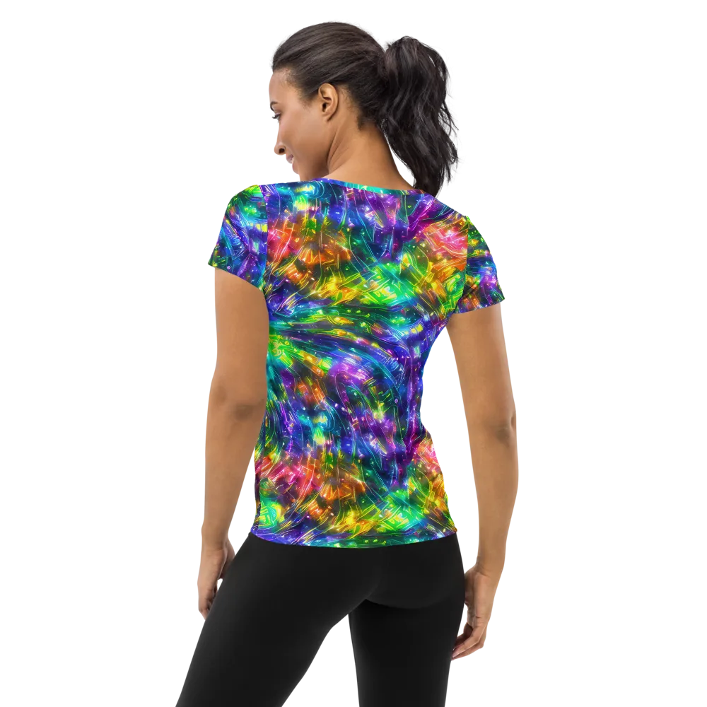 Jewelstorm Ribbons on Women's Athletic T-Shirt — Back