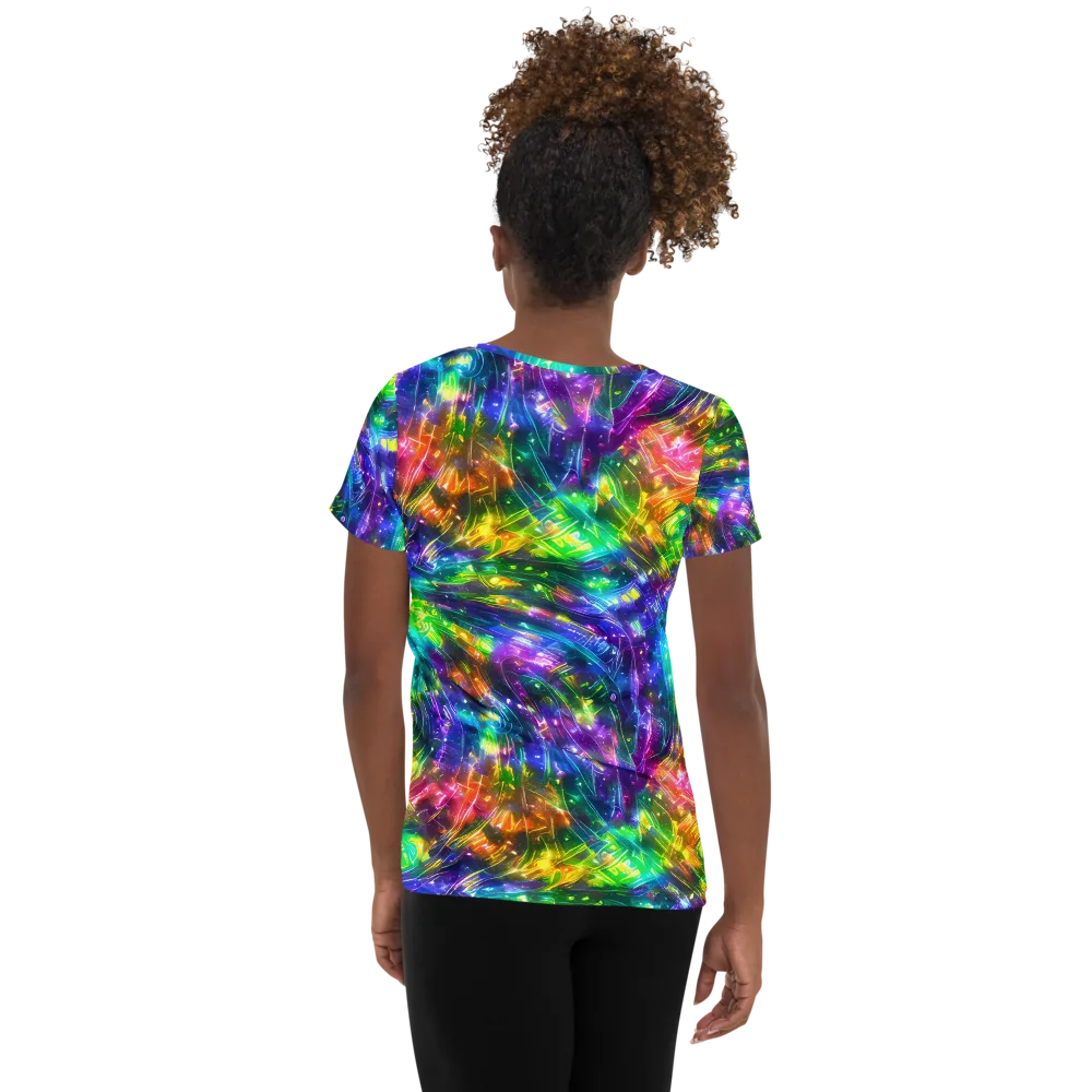 Jewelstorm Ribbons on Women's Athletic T-Shirt — Back
