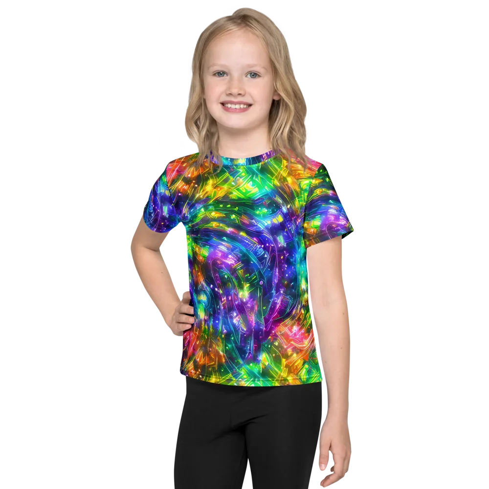 Jewelstorm Ribbons on Kids Crew Neck T-Shirt — Front