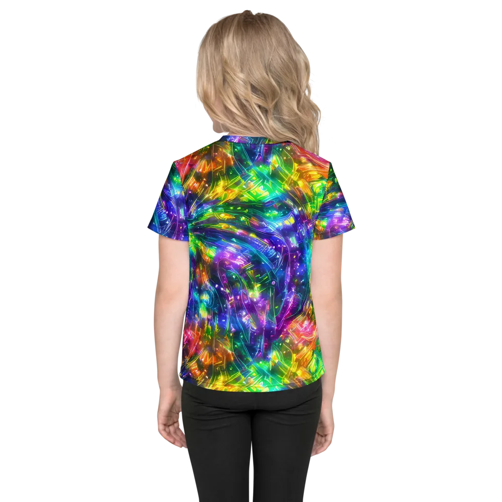 Jewelstorm Ribbons on Kids Crew Neck T-Shirt — Back
