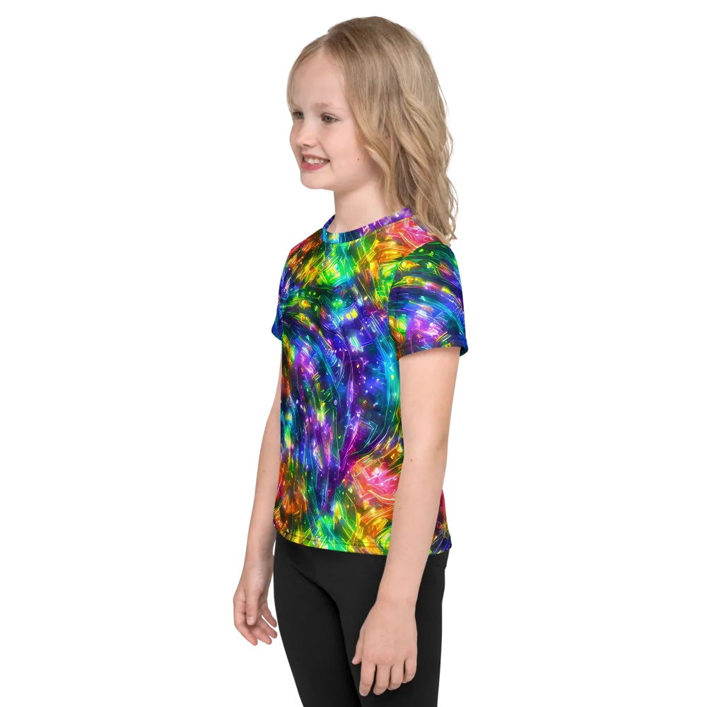 Jewelstorm Ribbons on Kids Crew Neck T-Shirt — Left